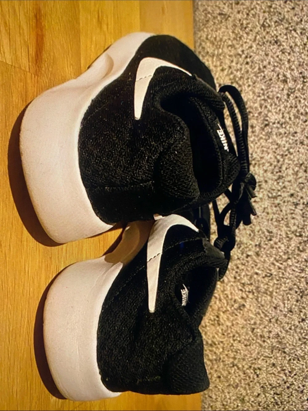 Nike Kids Black & White Mesh Running Sneakers
